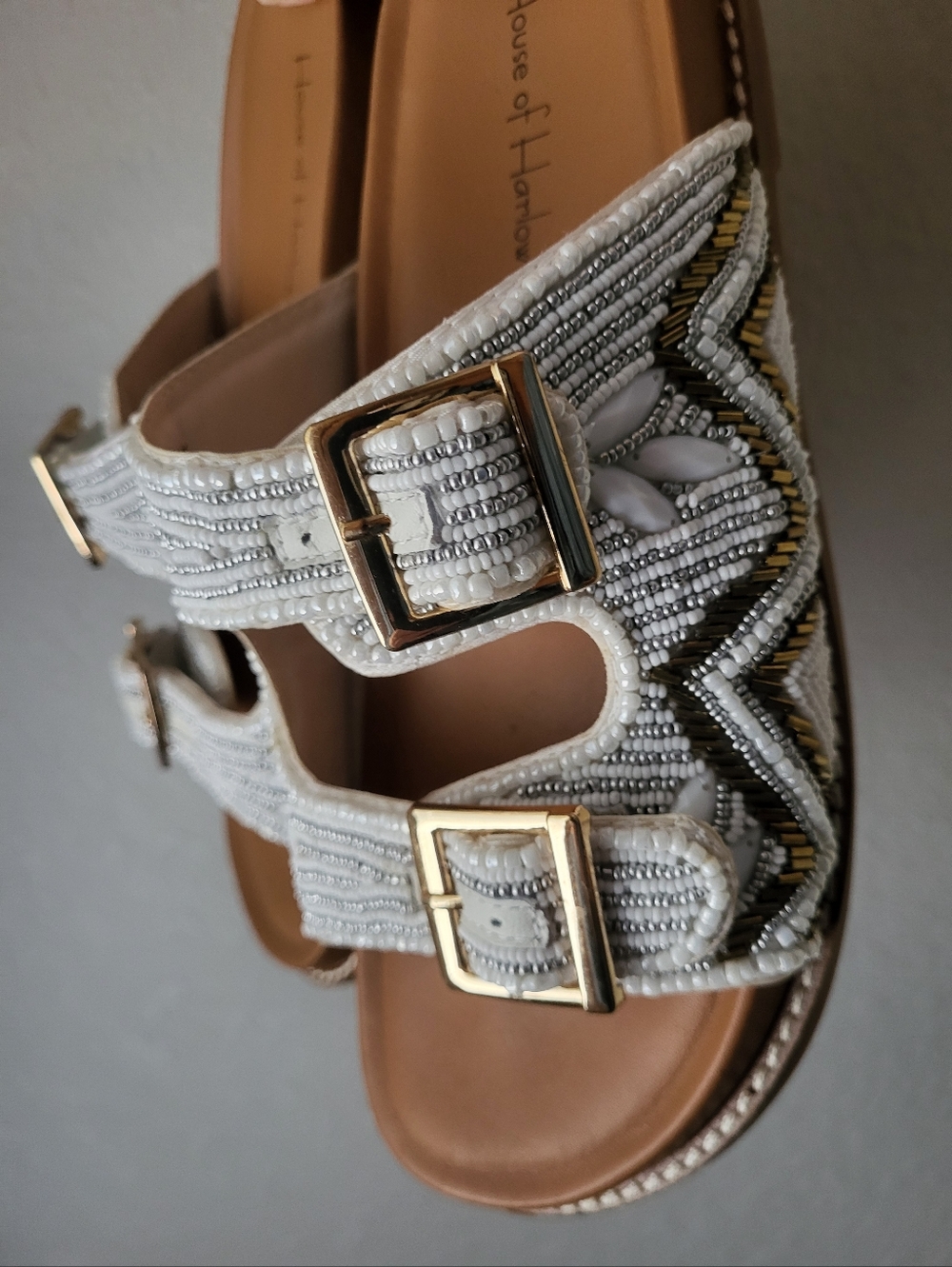 House Of Harlow 1960 Women's Cream Slide Sandals 7.5 - Picture 5 of 11
